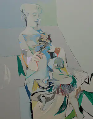 Lino Dinetto - Litho: Donna con colomba e bambino(vrouw met kind) kopen? Bied vanaf 45!