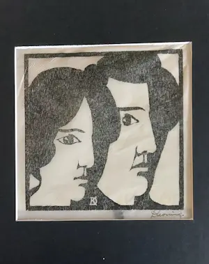 Dirk Koning - Zelf portret met zijn vrouw LL? kopen? Bied vanaf 10!
