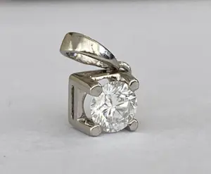 14 Kt witgouden hanger met diamant ca 0.45 crt kopen? Bied vanaf 450!