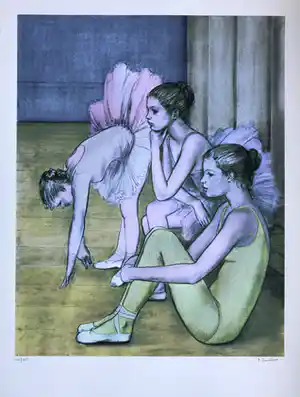 Paul Smolders - Zeer mooie, gesigneerde litho - 84/125 - 'Ballerinas' verkocht voor € 85!