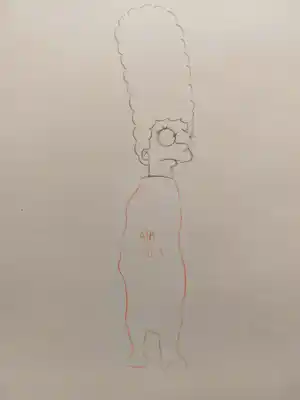 Matt Groening - originele productie tekening, ingelijst + certificaat verkocht voor € 75!