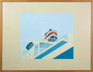 Anton Slothouwer - Gouache op papier, Zonder titel - Ingelijst verkocht voor € 36!
