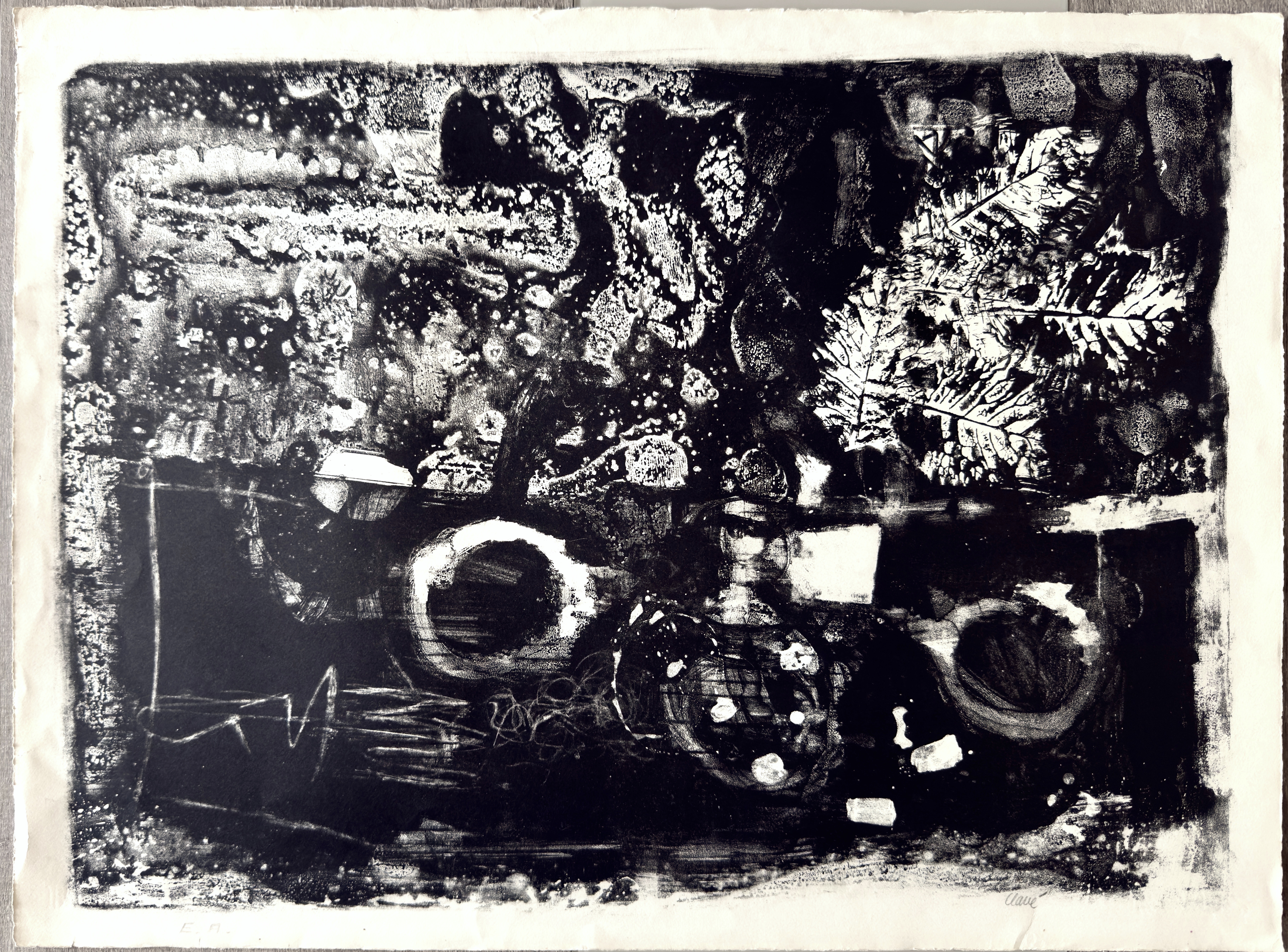 Antoni Clave - La feuille — Lithographie originale signée — Épreuve d'artiste kopen? Bied vanaf 565!