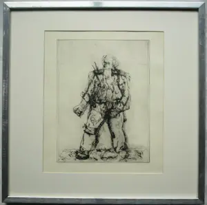 Georg Baselitz - 2 Ingelijste etsen , o.a. Die Falle (‘De val’ , ‘The trap’) uit 1965 kopen? Bied vanaf 1!