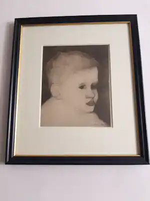 Jan Mankes - Originele Heliogravure, Kinderkopje verkocht voor € 105!