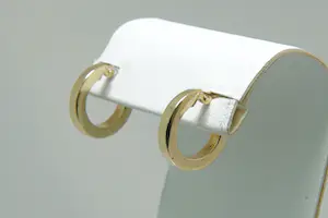 60- Elegant paar 18krt geel-gouden oorclips - glad gepolijste creolen kopen? Bied vanaf 40!