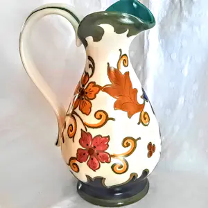 Plateelbakkerij Zuid-Holland - Keramikkrug Keramikvase Art Deco Modell 4812 Dekor "Godelin" 50er Jahre kopen? Bied vanaf 60!