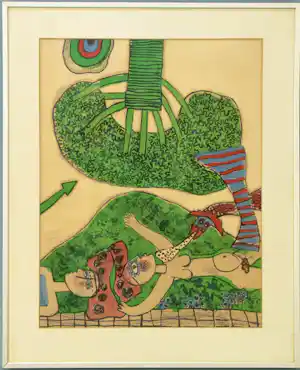 Corneille - 1971 - "L'arbre" (De boom). Prachtige oude litho kopen? Bied vanaf 495!