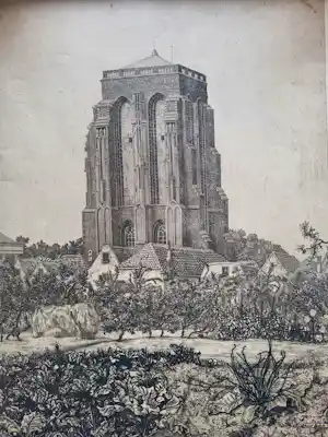 Arend Hendriks - Sint Lievens-Monstertoren in Zierikzee. (1927) verkocht voor € 35!