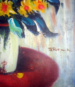 Niet of onleesbaar gesigneerd - Vaas met bloemen kopen? Bied vanaf 1!