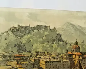 Hans Figura - Farbradierung auf Seide "Salzburg" im Rahmen (27 x 30 cm) sehr guter Zustand kopen? Bied vanaf 70!