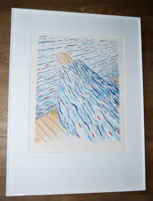 Jeroen Henneman - Watervrouw (1988) - grote litho, oplage 15/80 verkocht voor € 125!