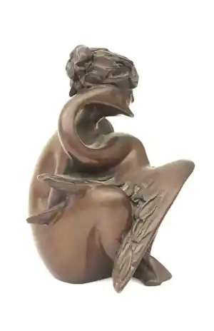 Evert den Hartog - Gepatineerd bronzen sculptuur: Leda en de Zwaan verkocht voor € 550!