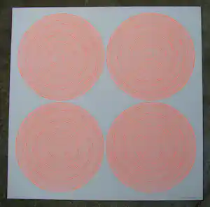 Rudolf Kämmer - " NEONROT auf MATTEM WEISS " 1970 signiert verkocht voor € 150!