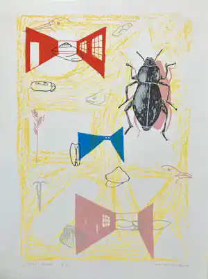 Johan Koers - Zeefdruk - "Hoofdland VII" - Handgesigneerd - 1991 kopen? Bied vanaf 20!