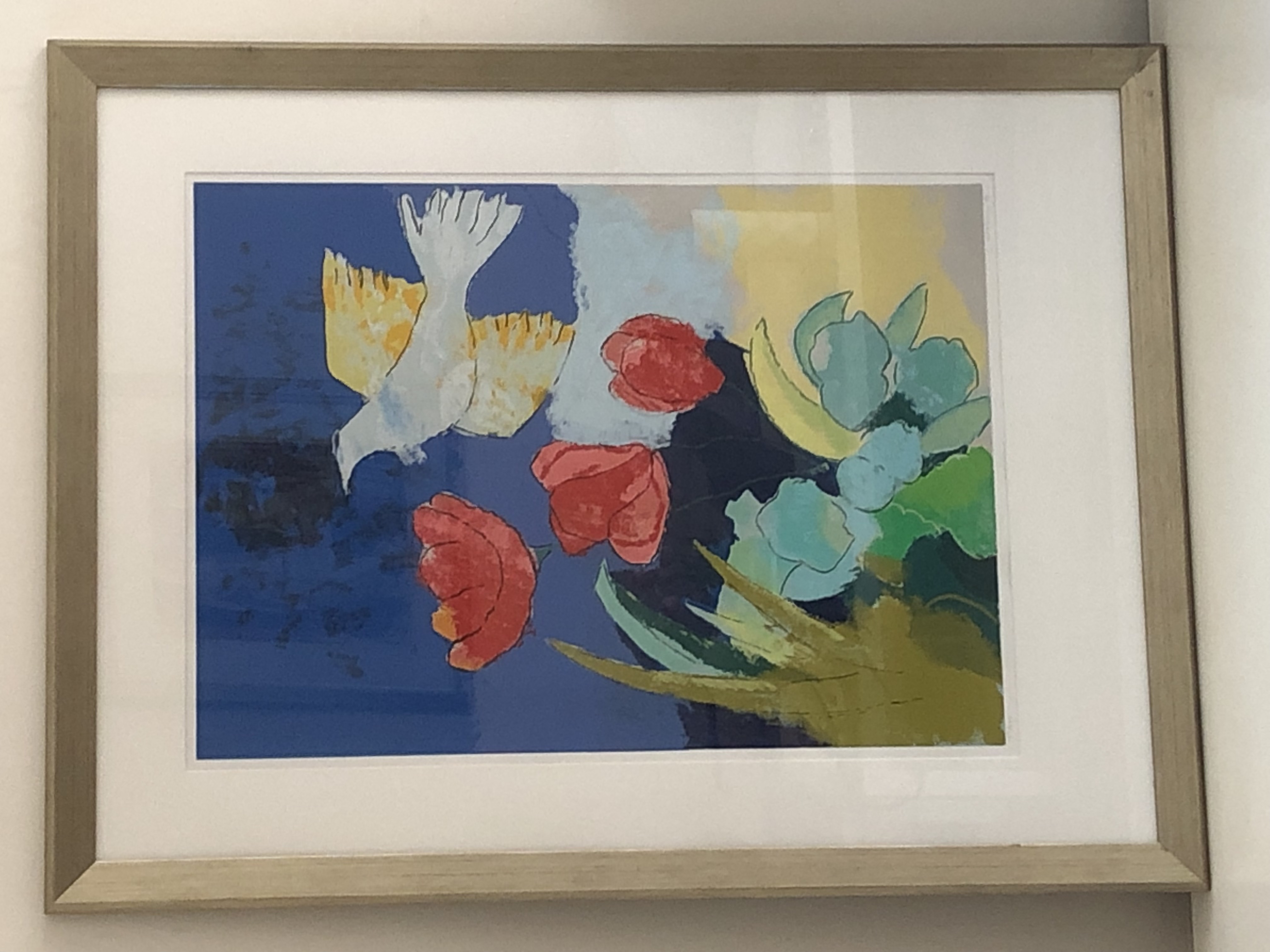 Henk van Vessem - Compositie met bloemen en duif kopen? Bied vanaf 100!