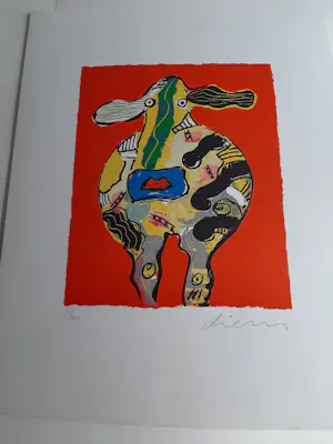 Peter Diem - Zeefdruk Cow kopen? Bied vanaf 40!