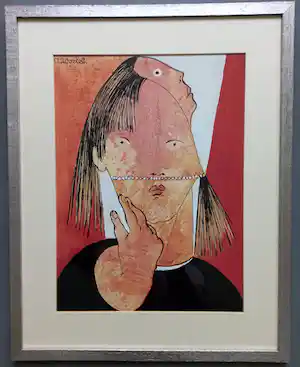 Ans Wortel - tuig je op waar je wilt …. – gouache ingelijst verkocht voor € 225!