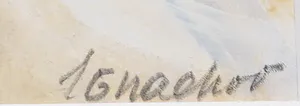 Niet of onleesbaar gesigneerd - Gemengde techniek op papier, Staand naakt - Ingelijst kopen? Bied vanaf 1!