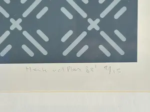 Henk van der Plas - Abstract Geometrische Compositie in wit, grijs en blauw kopen? Bied vanaf 30!