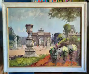 Henri van Os-Delhez - Tuilerieën en Arc de Triomphe du Carrousel, Parijs. kopen? Bied vanaf 280!