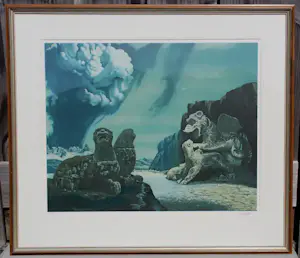 Carel Willink - Ingelijste zeefdruk: De eeuwige schreeuw (Nette lijst!) kopen? Bied vanaf 499!