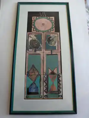 Jeroen Krabbé - Litho. Titel, Bunlap Shield 1992. Espivilo Santos uit de collectie Australia. verkocht voor € 70!