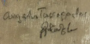 Angelos Tassopoulos - Olieverf op doek, Abstracte compositie met ijzeren figuren - Zeer groot kopen? Bied vanaf 200!