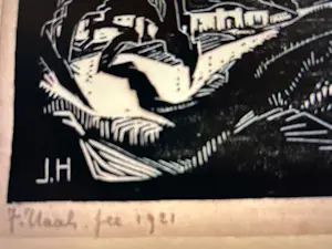 Johan Haak - Houtsnede van Johan Haak op papier "landschap" kopen? Bied vanaf 30!