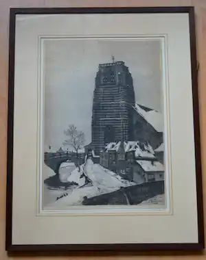 Hendrik de Laat - Grote ets St.Michielsgestel. Posthume druk. verkocht voor € 40!