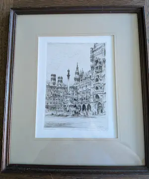 Paul Geissler - Prof. Paul Geissler (1881-1965) – "München" – Handgesigneerde Ets kopen? Bied vanaf 40!