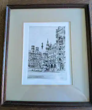 Paul Geissler - Prof. Paul Geissler (1881-1965) – "München" – Handgesigneerde Ets kopen? Bied vanaf 40!