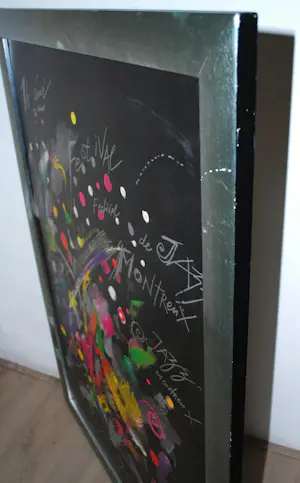 Jean Tinguely - zeefdruk (ook de lijst is gezeefdrukt) - Montreux 1982 - groot 110x80 cm kopen? Bied vanaf 250!