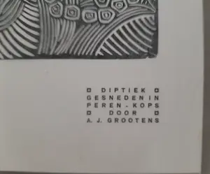 Adrianus Johannes Grootens - Diptiek - 2 houtsnedes uit Wendingen 1919 kopen? Bied vanaf 1!