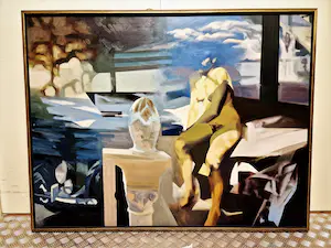 Calin Beloescu - Bekend Roemeens surrealist - GROOT olieverf "Mediterana" - gesigneerd kopen? Bied vanaf 1!
