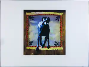 Patrick Bergsma - Zeefdruk op papier, Rennende hond - Ingelijst verkocht voor € 80!