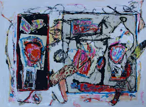Jacques Doucet - Kleuren litho: Abstracte compositie - Rivages-visages-paysages du Sepik III kopen? Bied vanaf 225!