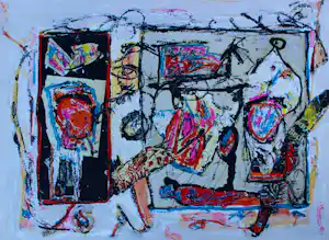 Jacques Doucet - Kleuren litho: Abstracte compositie - Rivages-visages-paysages du Sepik III kopen? Bied vanaf 225!