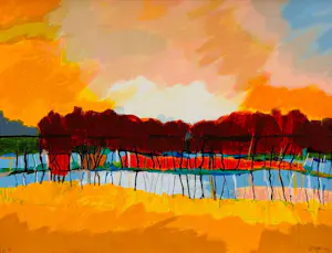 Gerda Elfring - zonder titel ( landschap) kopen? Bied vanaf 95!