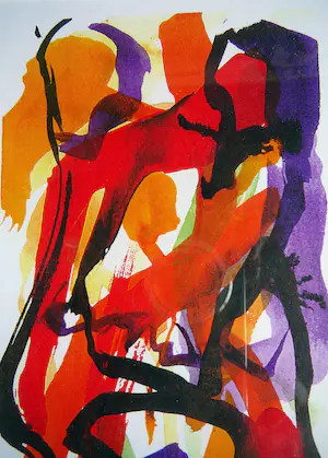 Liz Strick - Figuren abstract -monotype 2000- kopen? Bied vanaf 60!