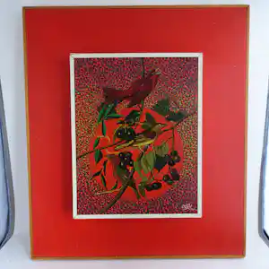 Bert Coppus - 3 vogels met druiventakken verkocht voor € 40!