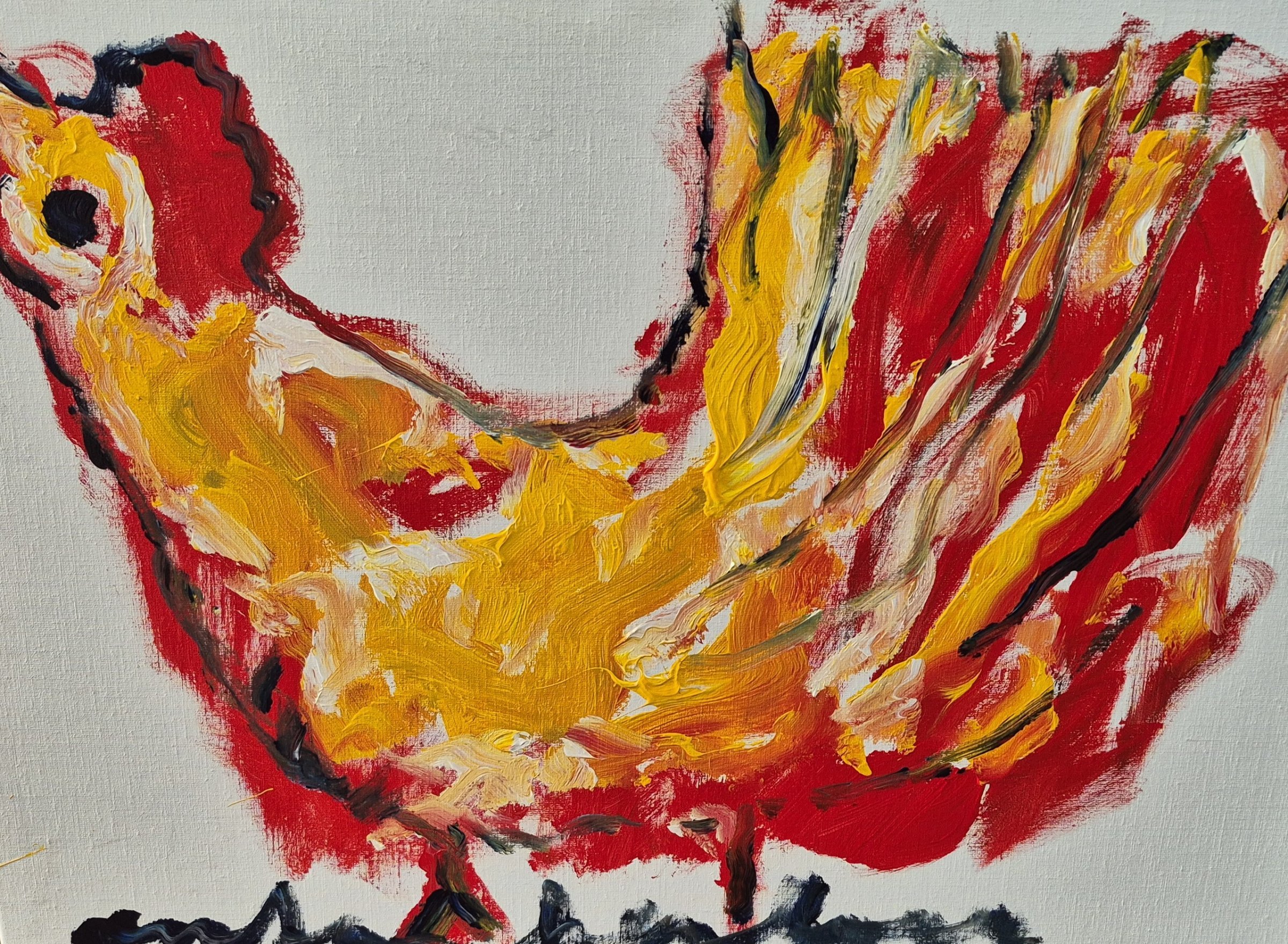 Anton Heyboer - acryl op doek - Kip - gesigneerd m.o. kopen? Bied vanaf 495!