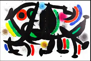 Joan Miro - “Lithografie origineel VIII" Mourlot 864. verkocht voor € 69!