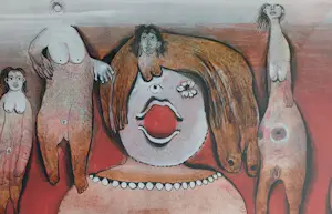 Ans Wortel - lichamen van het oude roodland – gouache - ingelijst kopen? Bied vanaf 269!