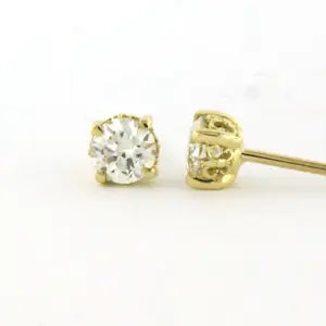 18k gouden solitair oorknoppen met oud Europees slijpvorm diamant tot. 0.86ct kopen? Bied vanaf 650!