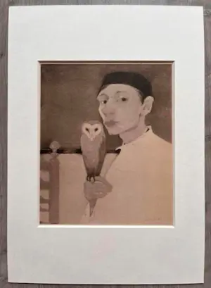 Jan Mankes - Originele Heliogravure Zelfportret met Uil 1923 kopen? Bied vanaf 170!