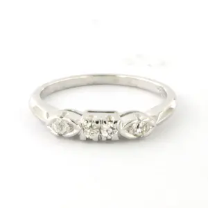 14k witgouden ring met Bolsjewiek geslepen diamant tot. 0.20ct – G/H - SI kopen? Bied vanaf 275!