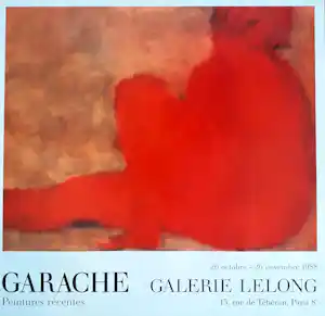 Claude Garache - Kleurenoffset-litho . Affiche: GALERIE LELONG uit 1988 (zeer zeldzaam) verkocht voor € 69!