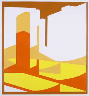 Ursula Pless - Zeefdruk, Geometrisch-abstracte compositie verkocht voor € 35!