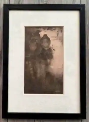 Jan Mankes - Originele Heliogravure Lijsters in Avondstemming 1923 verkocht voor € 130!